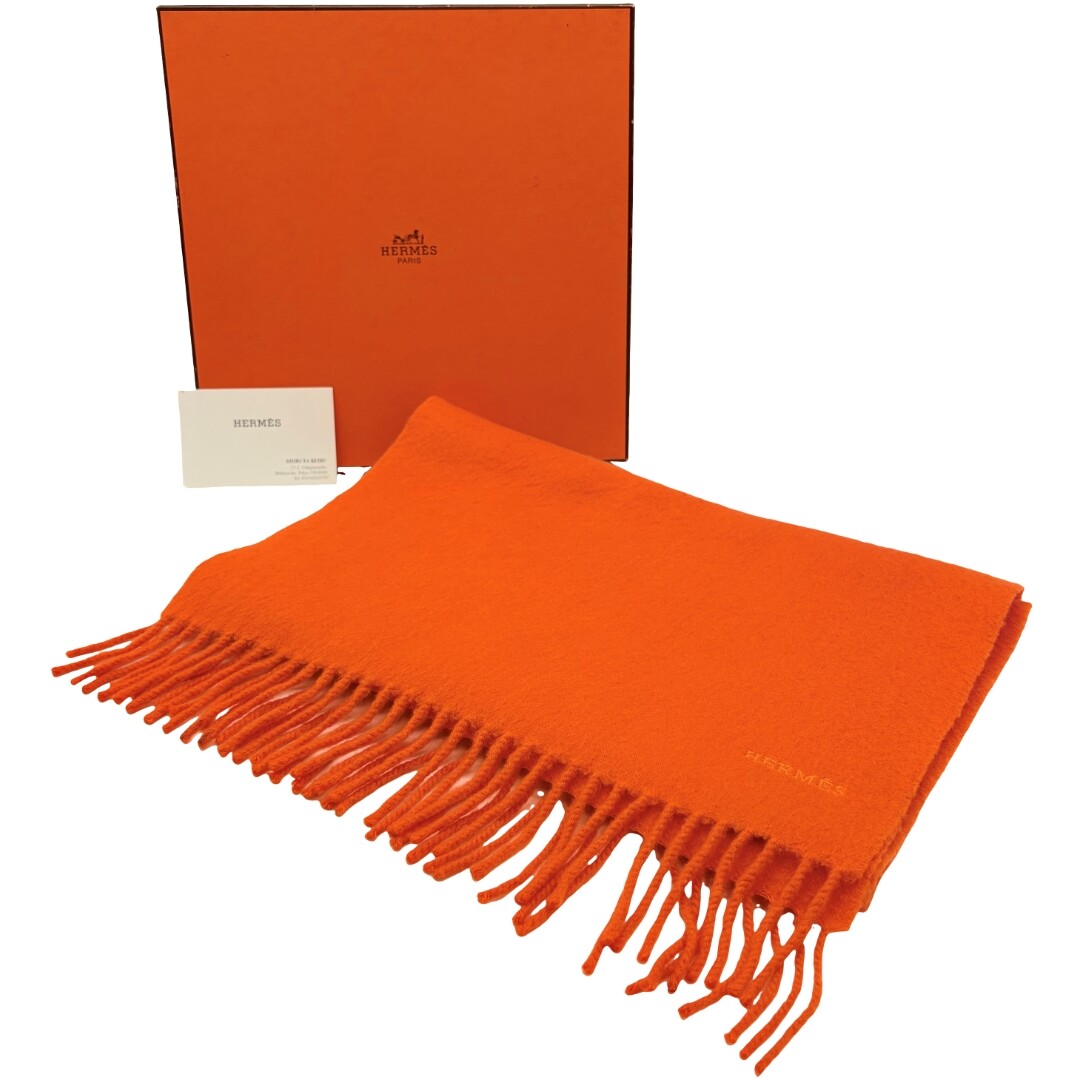 小物 hermes scotland cashmere muffler orange Authentic HERMES Muffler Scarf Orange Cashmere #36636067 | eBay