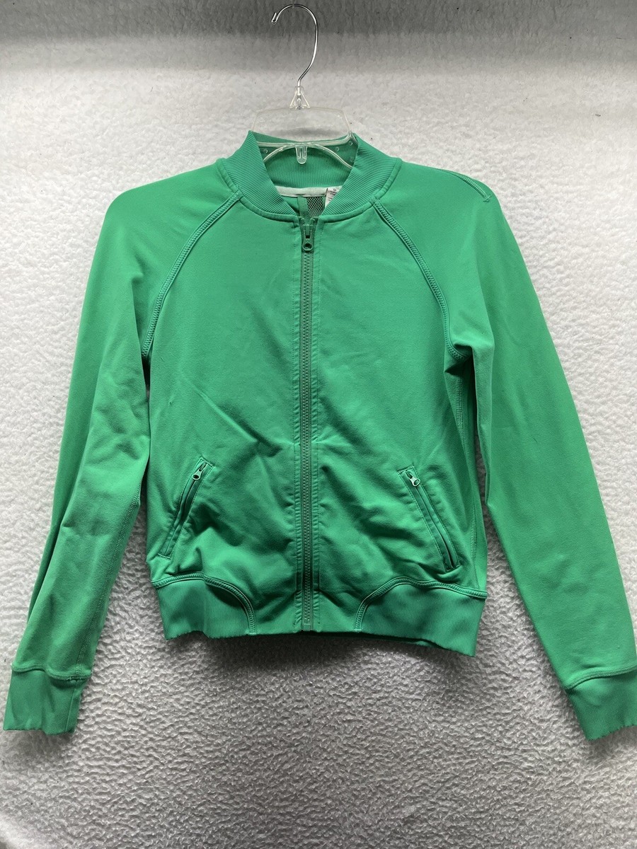 Lululemon Om Me Home Jacket Womens 4 Green Full Zip Yoga Pockets