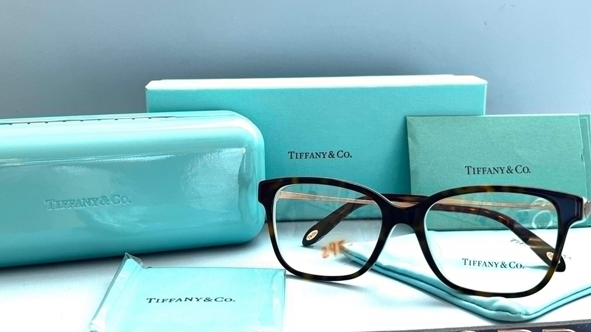 Tiffany & Co Italy TF2141 8134 Square Havana Blue Eyeglasses  display picture 3