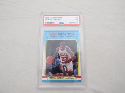 1988 Fleer Sticker Basketball #7 Michael Jordan PSA 7 card