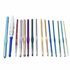Boye Susan Bates Crochet Hooks Lot 14 Aluminum Mixed Sizes Knit Set
