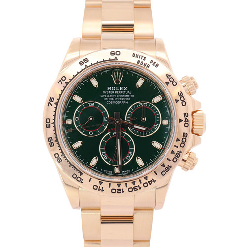 Rolex Daytona 40mm Green Chronograph Stick DiaL Watch Ref# 116508