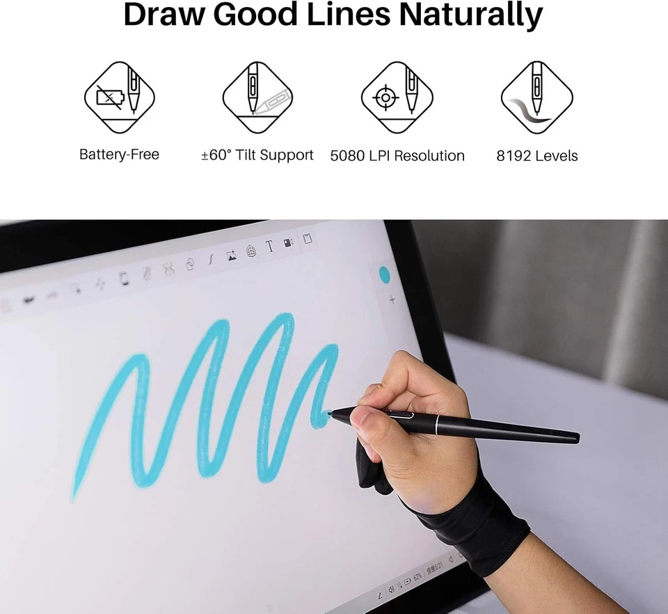 Battery-Free Stylus Pen for Kamvas 13 Graphics Tablet - Image 4 of 4