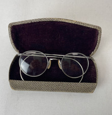 Antique Ful-Vue Silver Wire Rim Spectacles Vintage Eyeglasses with Case
