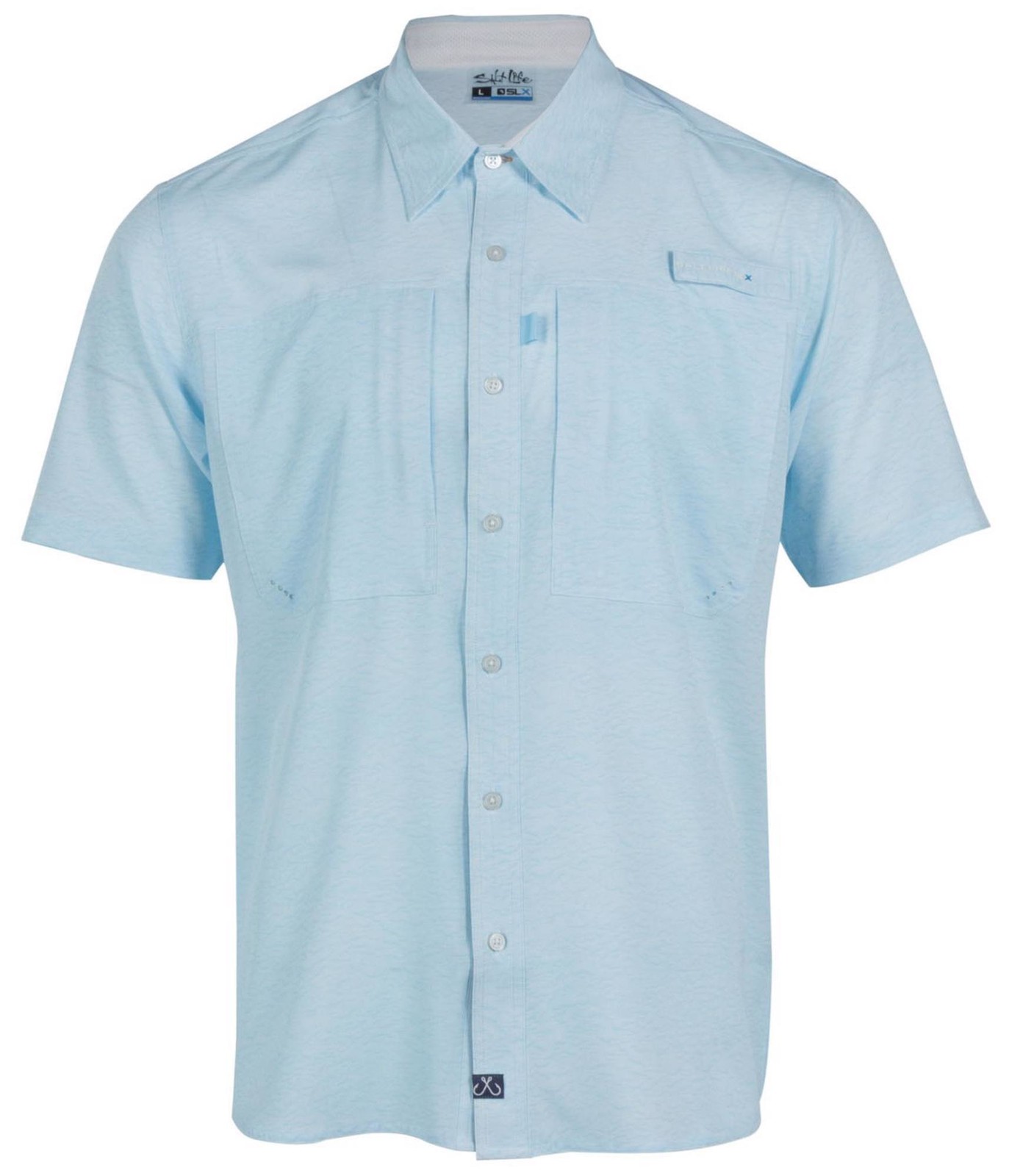 Мужская рубашка SALT LIFE для рыбалки на пуговицах, синяя, Маленькая