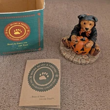 Vintage Boyd's Bear in Cat Costume with Pumpkin, Halloween, FREE SHIPPING IN USA