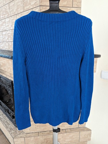 Prada Sport, Archival Prada Sport Linea Rossa Ribbed Wool Sweater Blue Boat Neck Vintage 90s