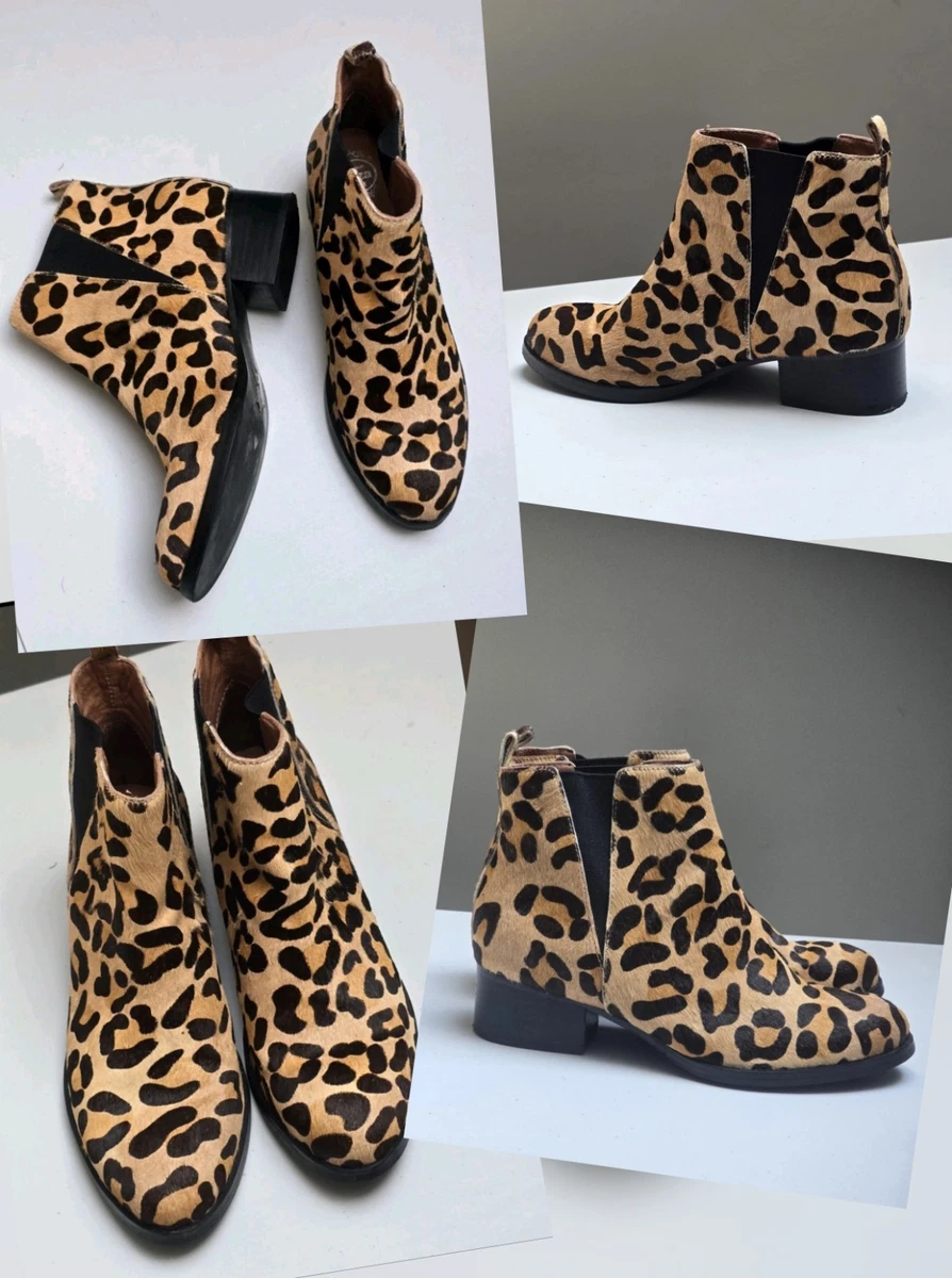 Bottines Wedge Jeffrey Campbell 'Pixie Fur' - Taille US 7 - Imprimé Léopard
