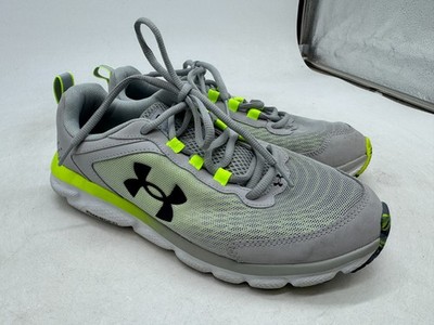 Under Armour Charged Assert 9 Marble Running Sneakers Men's Mod Gray Lime - 8.5
