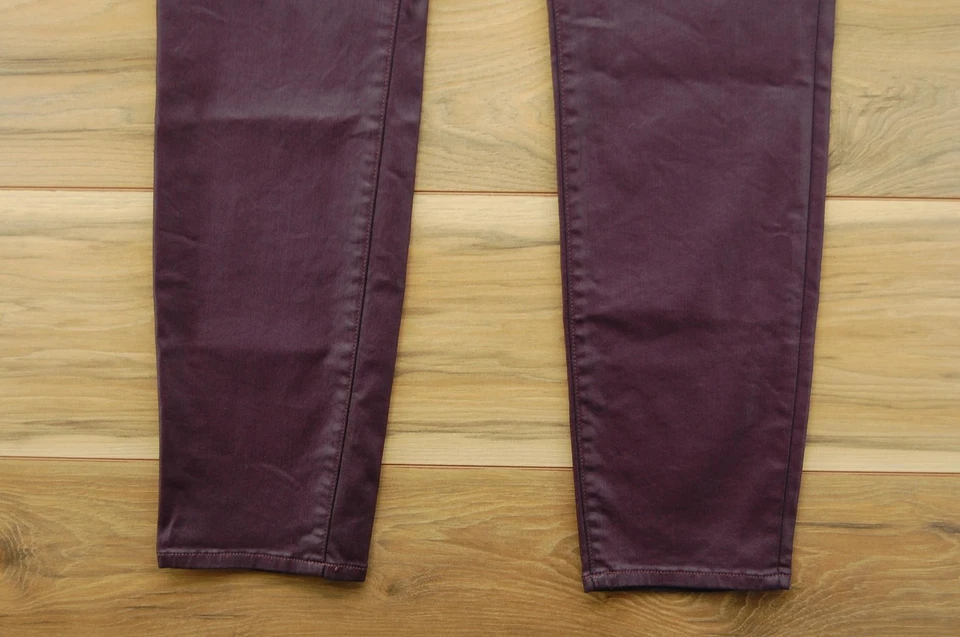 Rock & Republic Jeans Womens 14 Burgundy Berlin Coated Skinny Stretch 5 Pocket - Image 3 of 4