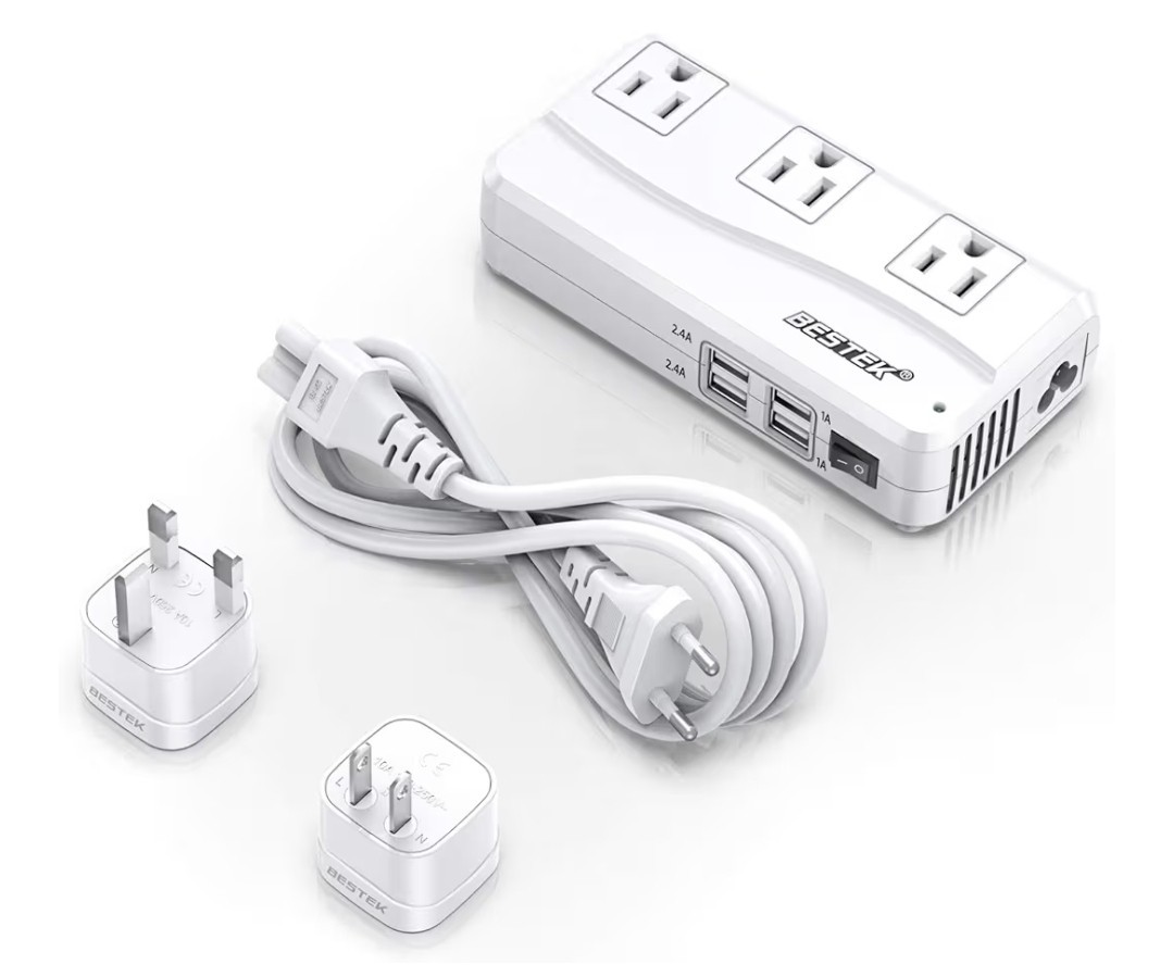 BESTEK Universal Travel Adapter 220V to 110V Voltage Converter with 6A 4-Port