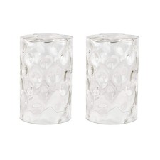 2 Pack Clear Water Ripple Glass Shade, Cylinder Light Fixture Replacement Glo...
