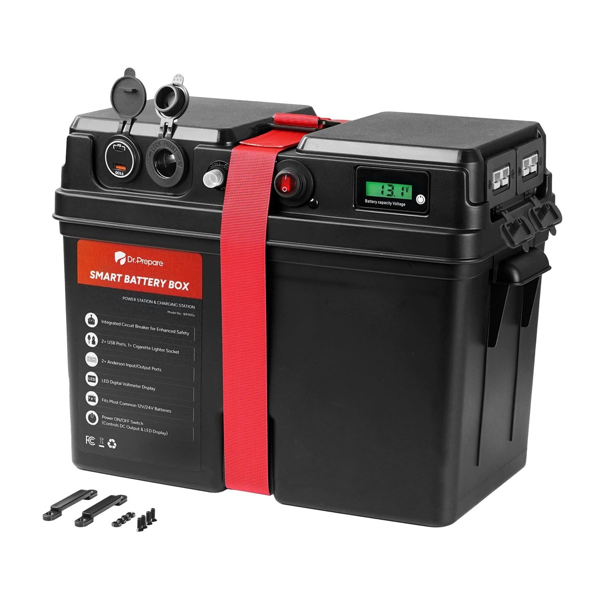 Trolling Motor Smart Battery Box, Group 24/27/31 Size Marine Battery Box  with