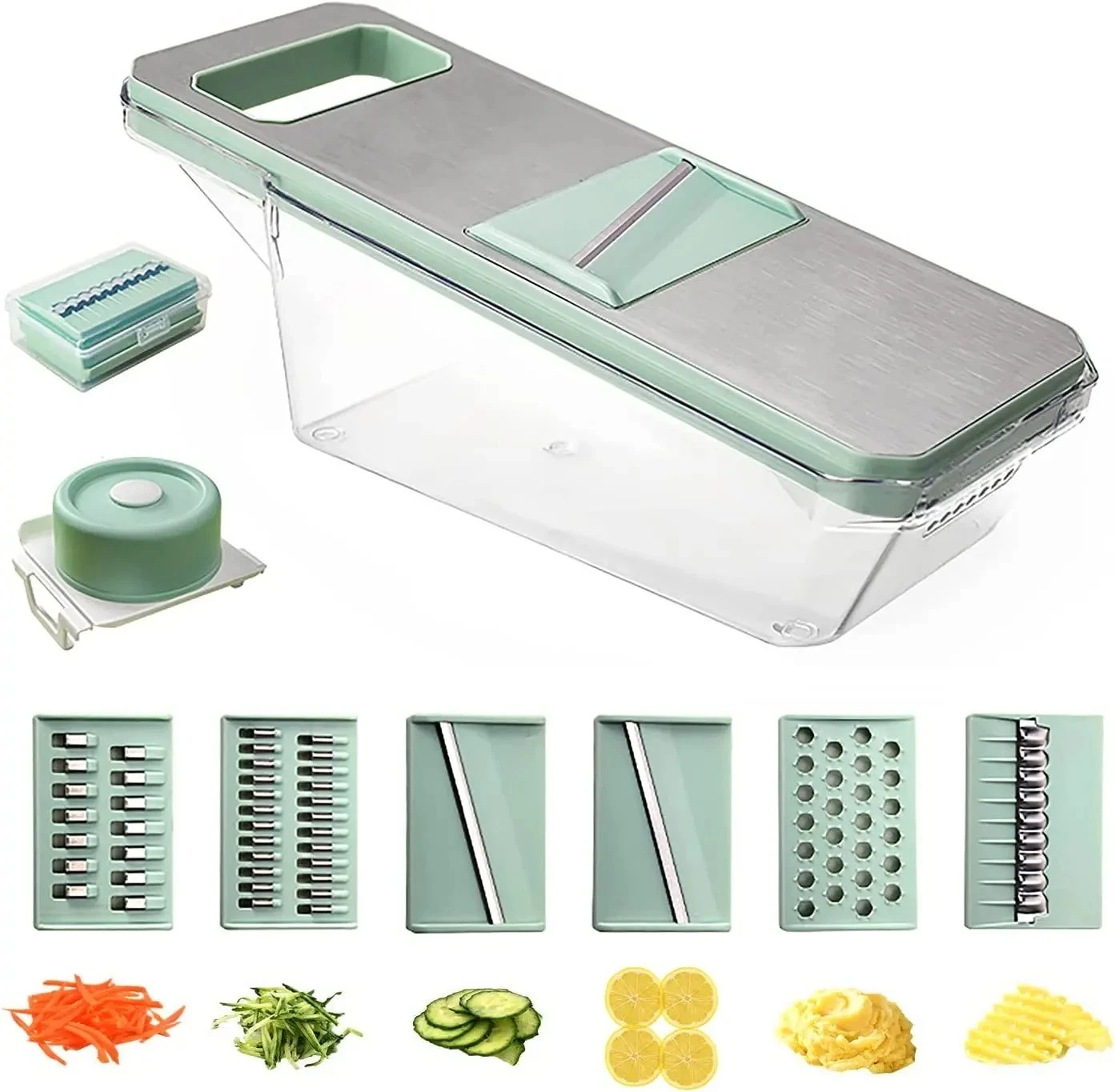 6-in-1 Mandoline Vegetable Slicer with Interchangeable Blades – JT105