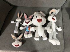 Lot Of 4 Vintage Plush Bugs Bunny Dolls 1 Keychain