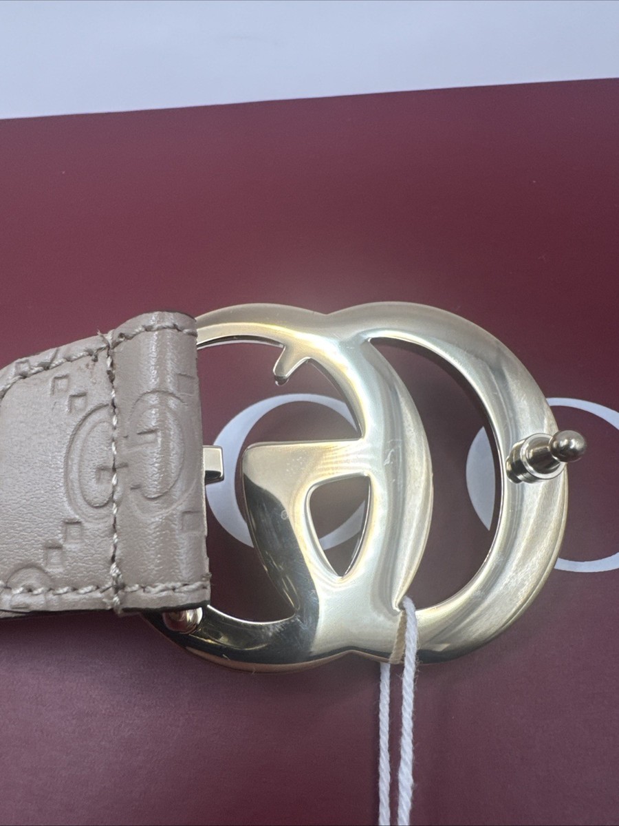 Gucci GG Marmont Thin Belt 1.2 Taupe Leather ‎Style 625839  display picture 1