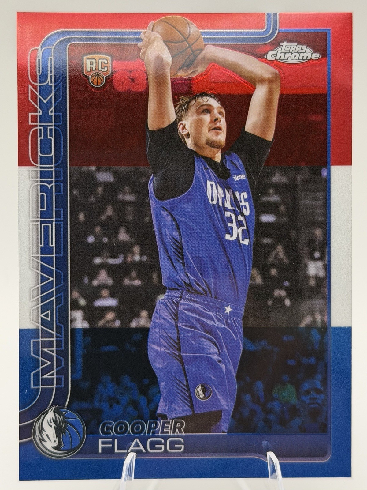 2025-26 Topps Chrome Cooper Flagg #251 RC Red White & Blue Mavericks Basketball