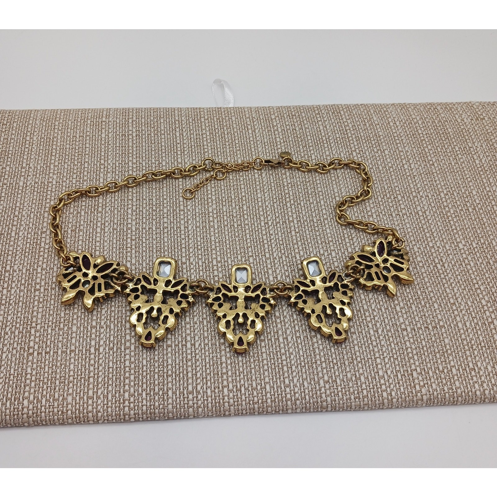 Signed J Crew Statement Multi Color Rhinestone Ne… - image 14