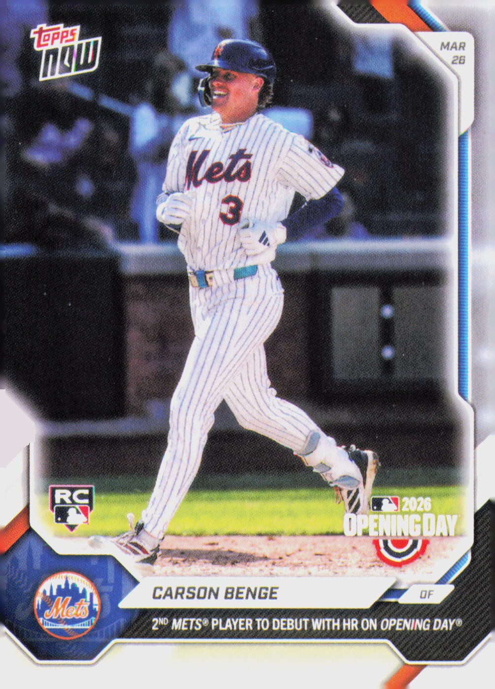 2026 Topps Now #3 Carson Benge