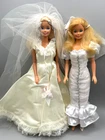 BK~ LOT #4 DRESSED BARBIE DOLL LOT OF 2 WEDDING BRIDES VINTAGE