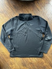 NIKE Dri Fit Thermal 1/2 Zip Mens Large Pullover Black Activewear Casual