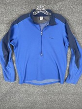Vintage Patagonia Capilene 1/2 Zip Pullover Mens Medium Fleece Blue USA Made