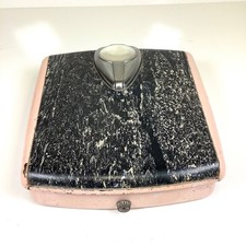 Vintage MCM Borg Pink Black Bathroom Scale 250 Lbs Mechanical Retro Art Deco
