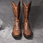 Black Jack El Patron Mahogany & Black Hand Tooled Boots #HT129, Men’s 9 D — photo 1