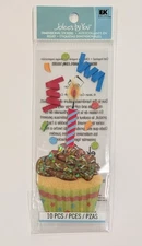 Jolee's Cupcake With Birthday Candle & Confetti Mini Pack Scrapbooking Stickers