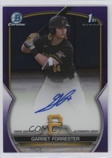 2023 Bowman Draft Chrome Prospect Purple Refractor Garret Forrester Auto 0l1