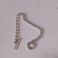 Gucci  Authentic Boule Popcorn Bracelet T Bar Toggle  Silver 925 Women 19cm