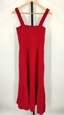 Quince Red Basic Sleeved Dress M
