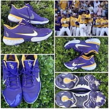LSU Tigers Baseball Game team Issued Cleats Metal Low Nike 13 Rare! Shoes Series