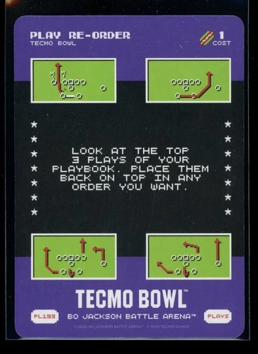 2026 Bo Jackson Battle Arena Tecmo Bowl Plays #PL193 Play Re-Order