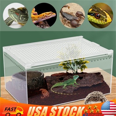 2.5 Gallon Magnetic Acrylic Large Enclosure Reptile Breeding Box Terrarium Cage