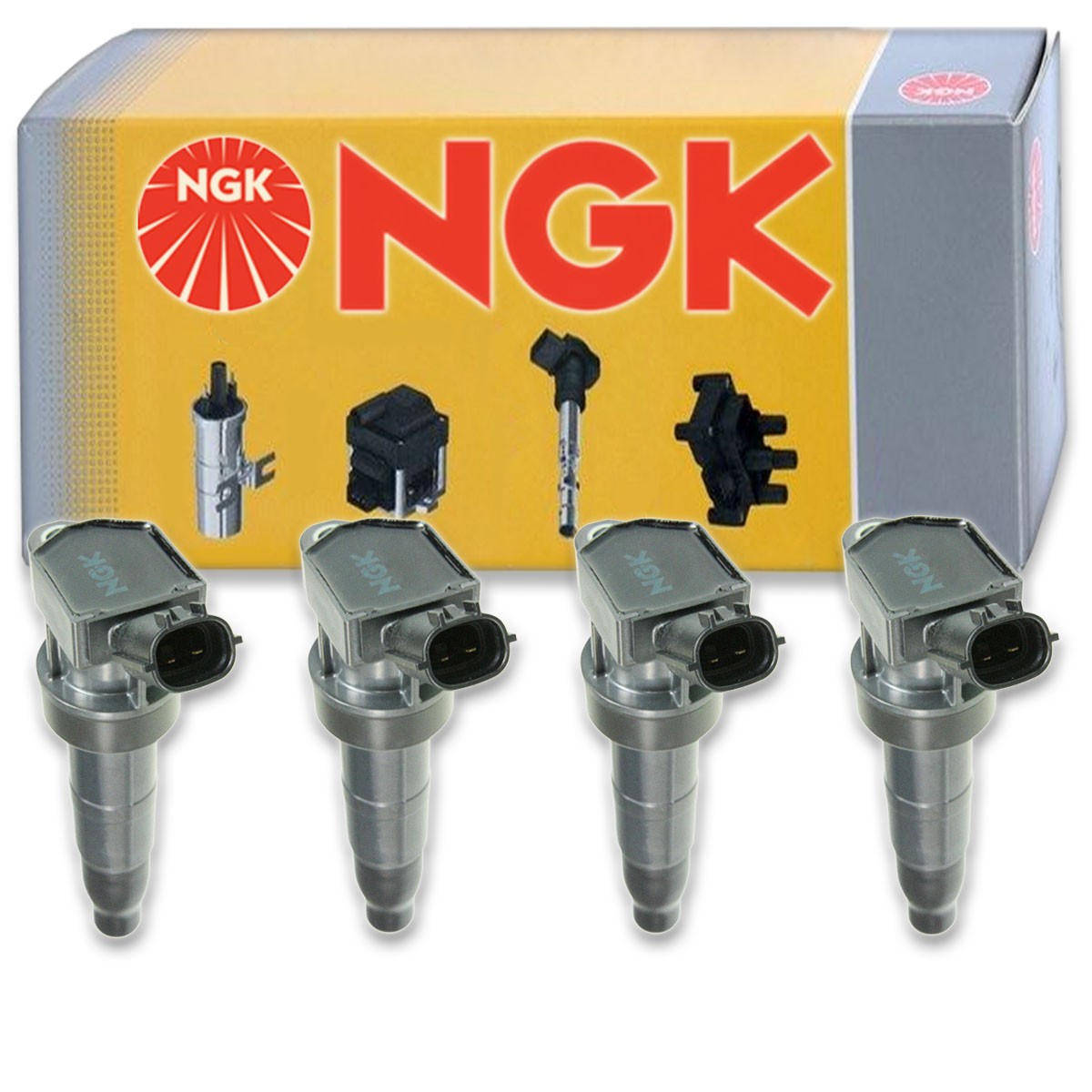 4 pcs NGK Ignition Coil for 2008-2014 Hyundai Sonata 2.4L L4 - Spark Plug mh