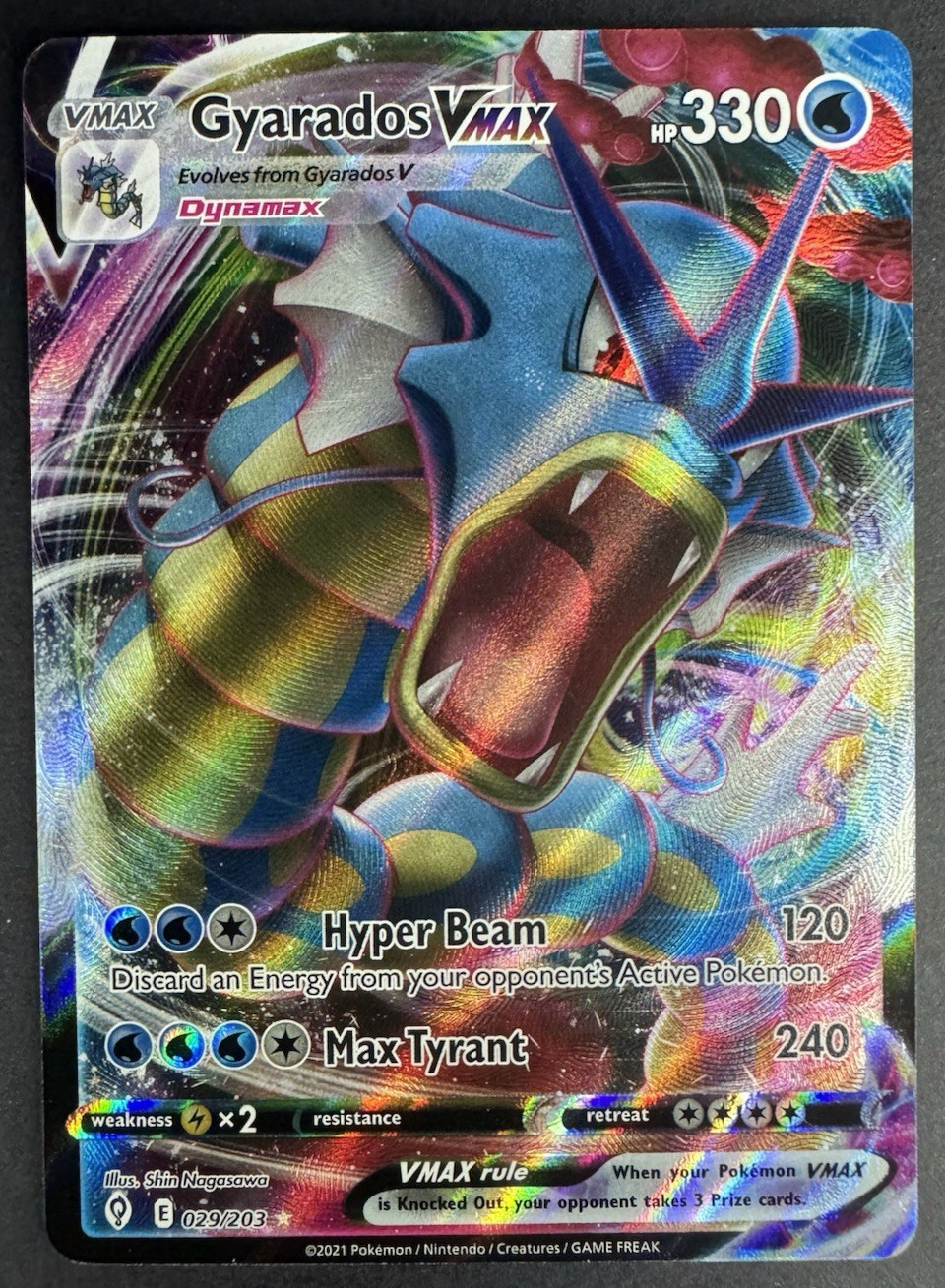 Gyarados VMAX 029/203 Holo Rare - SWSH07: Evolving Skies - Pokémon TCG - NM