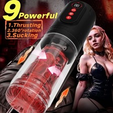 Male Masturbaters Automatic HandsFree Rotating Cup Thrusting Stroker Lubricants