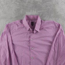 Robert Talbott Shirt Mens 2XL Purple Trim Fit Button Up Estate USA Made Check