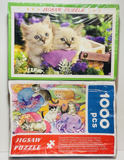 2 Kittens 1000 pieces puzzles both Sealed, boxes do have some damages 19" x 29"