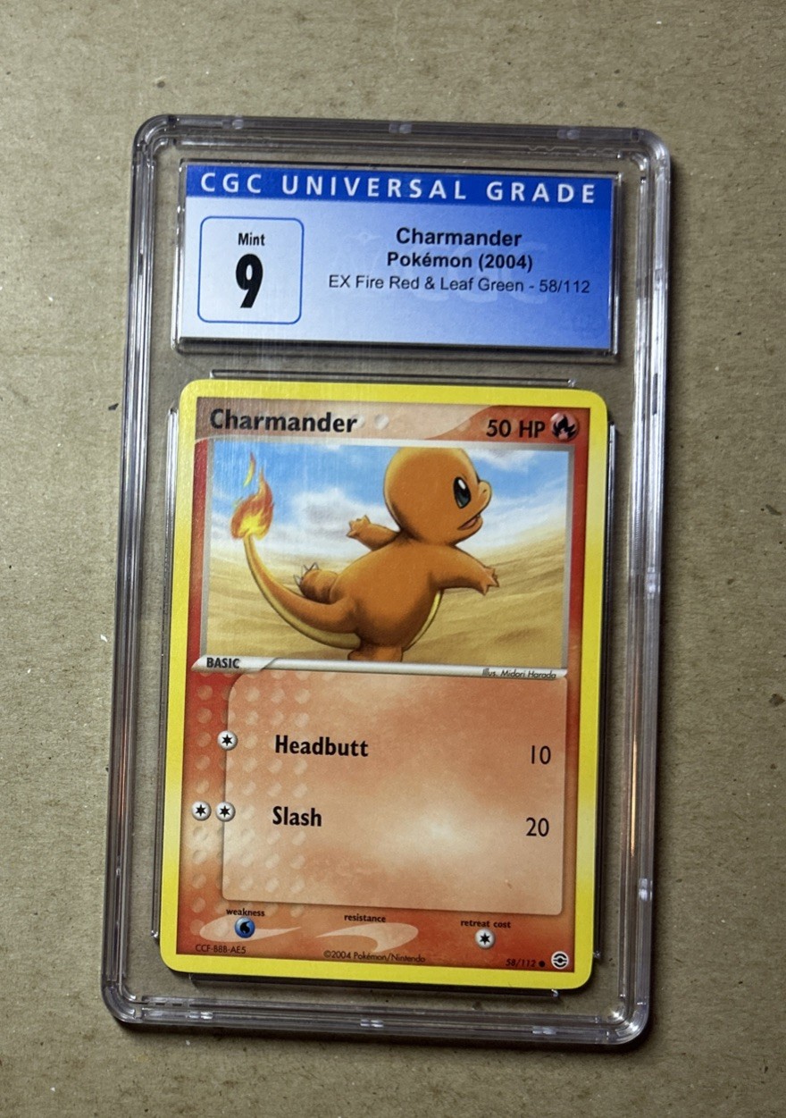 2004 Pokemon Fire Red Leaf Green Charmander Card 58/112 CGC 9