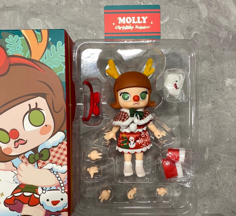 POP MART Molly Christmas Reindeer Doll BJD Hot Gift