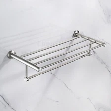 Bathroom Towel Rack Stainless Steel Double Rail Bath Shelf Shower Clothes Racks