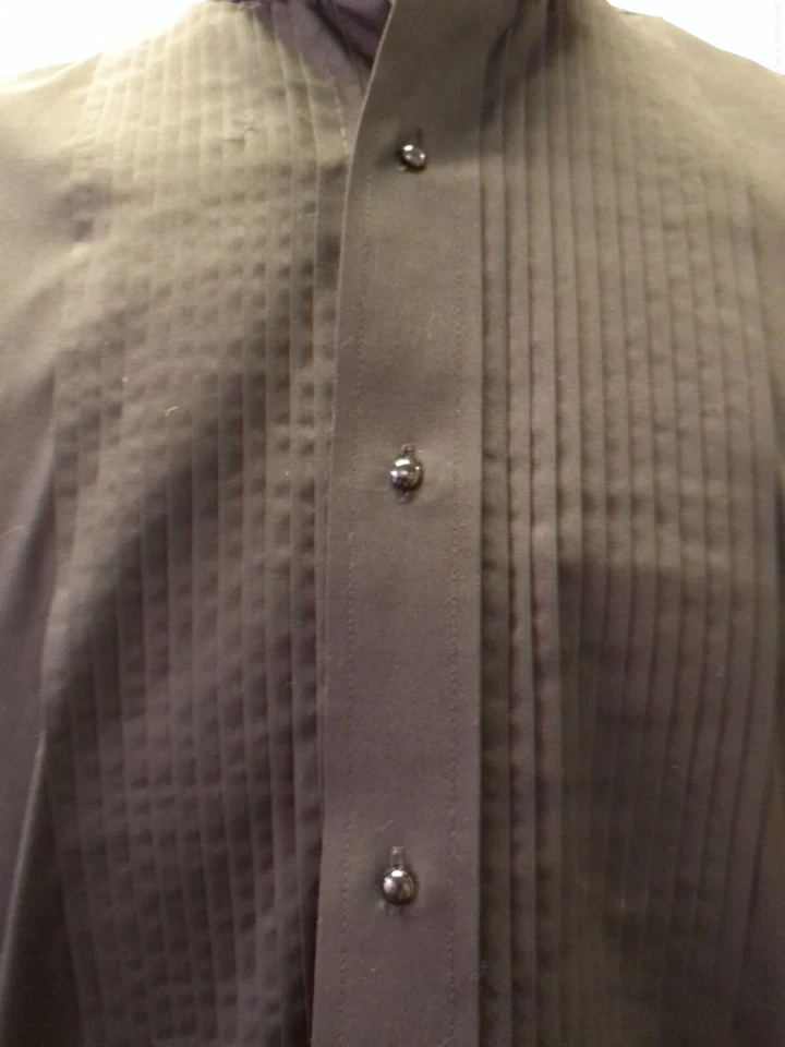 NUEVA Camisa Esmoquin Cuello Ala Negra Nunca Usada Baile de graduación Fecha Negocios Tallas S a 2XL Foto 3 de 4