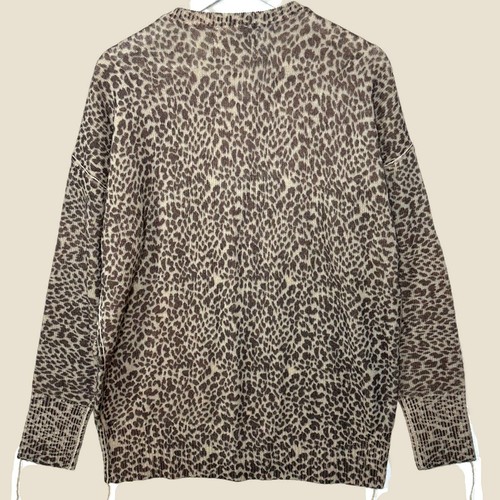 Sandrine Rose Wool Cashmere Blend Leopard Print Sweater Women Small NWT Braid - Picture 3 of 12