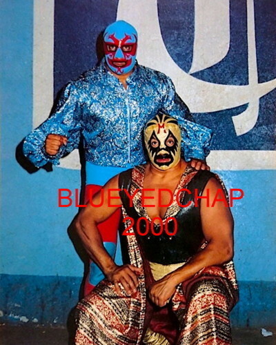 DOS CARAS & MIL MASCARAS WRESTLER 8 X 10 WRESTLING PHOTO NWA - Foto 1 di 1