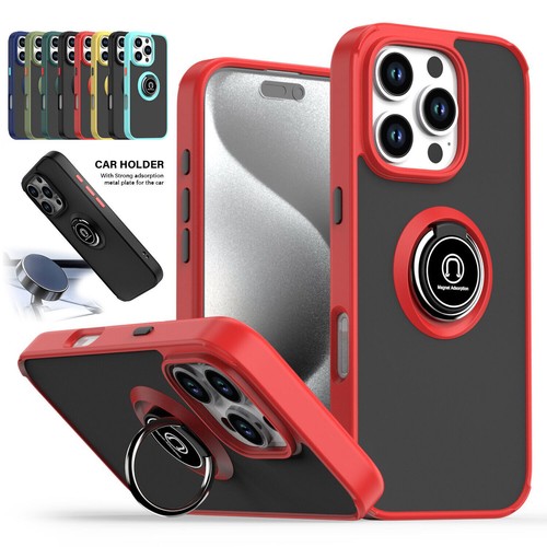 For iPhone 16 16 Pro 15 14 13 Pro Max Shockproof Case Magnetic Ring Holder Cover - Picture 11 of 19