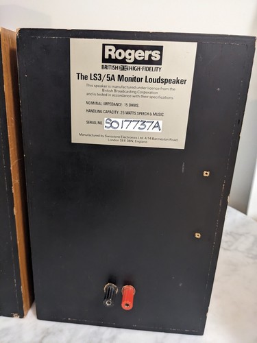 Rogers LS3/5A BBC Speakers, 15-Ohm Early Silver-Badge, Pair, Video - Picture 21 of 24