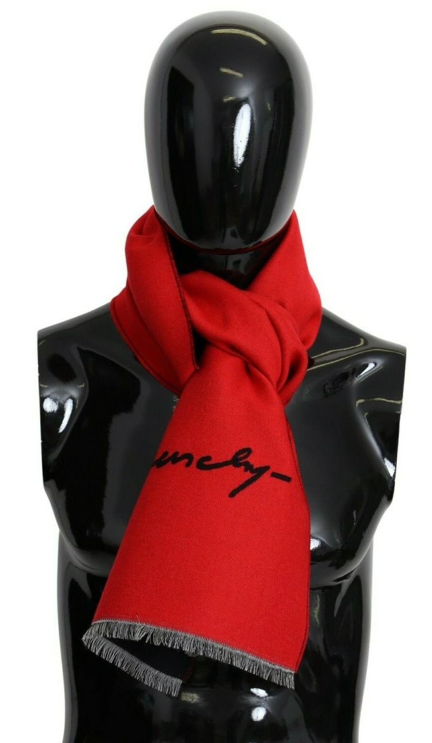 GIVENCHY Paris Красный Черный Шерстяной Шарф Шаль Унисекс Зимняя Теплая 160см x 35см 22790₽