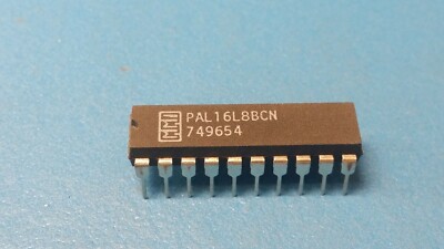 (5 PCS) PAL16L8BCN MMI OT PLD, 22ns, PAL-Type, TTL, PDIP20
